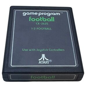 Atari 2600 Football Video Game Cartridge CX-2625 Green‎ Text